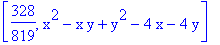 [328/819, x^2-x*y+y^2-4*x-4*y]